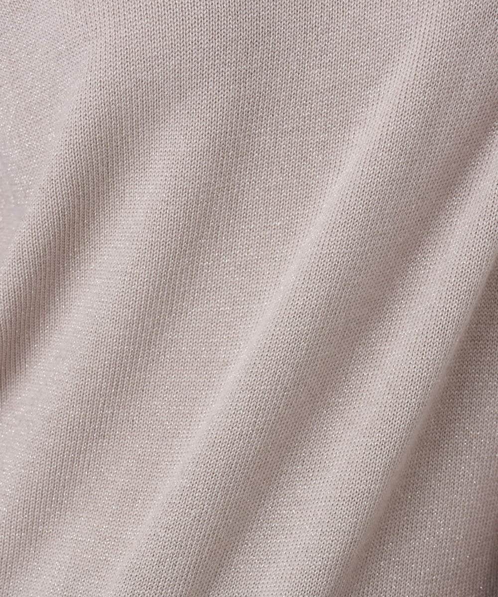 F1FDD63130 MK MICHEL KLEIN(小さいサイズ)(メゾン ドゥ サンク) キラキラ ラメニットプルオーバー/洗える サーモンオレンジ