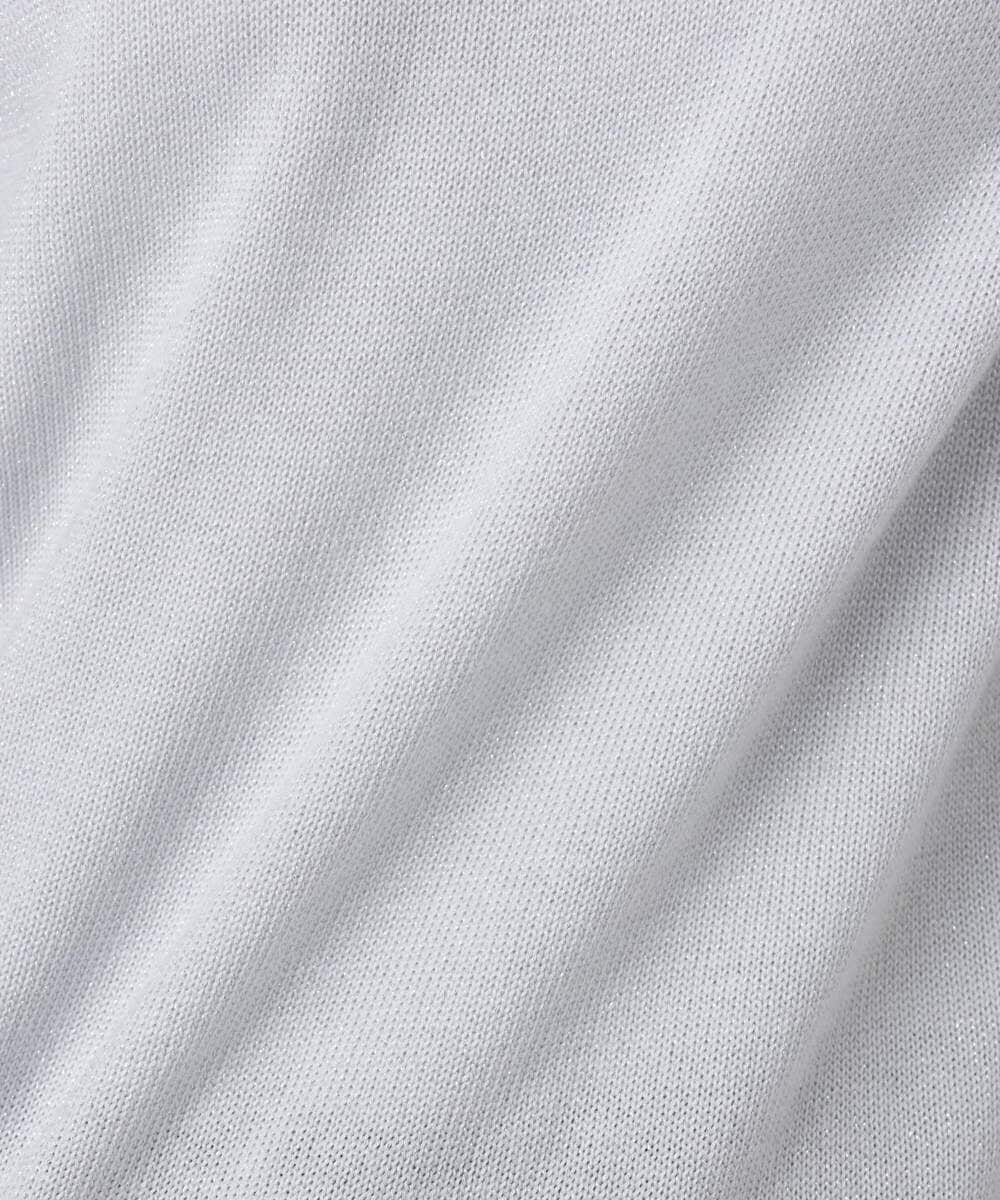 F1FDD63130 MK MICHEL KLEIN(小さいサイズ)(メゾン ドゥ サンク) キラキラ ラメニットプルオーバー/洗える サーモンオレンジ