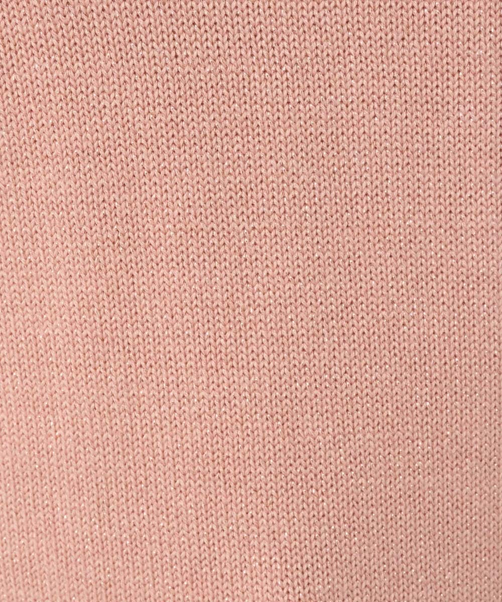 F1FDD63130 MK MICHEL KLEIN(小さいサイズ)(メゾン ドゥ サンク) 【小さいサイズ】キラキラ ラメニットプルオーバー/洗える サーモンオレンジ