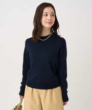 F1FDD63130 MK MICHEL KLEIN(小さいサイズ)(メゾン ドゥ サンク) 【小さいサイズ】キラキラ ラメニットプルオーバー/洗える サーモンオレンジ