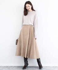 F1FDD63130 MK MICHEL KLEIN(小さいサイズ)(メゾン ドゥ サンク) キラキラ ラメニットプルオーバー/洗える サーモンオレンジ