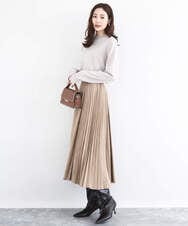 F1FDD63130 MK MICHEL KLEIN(小さいサイズ)(メゾン ドゥ サンク) キラキラ ラメニットプルオーバー/洗える サーモンオレンジ