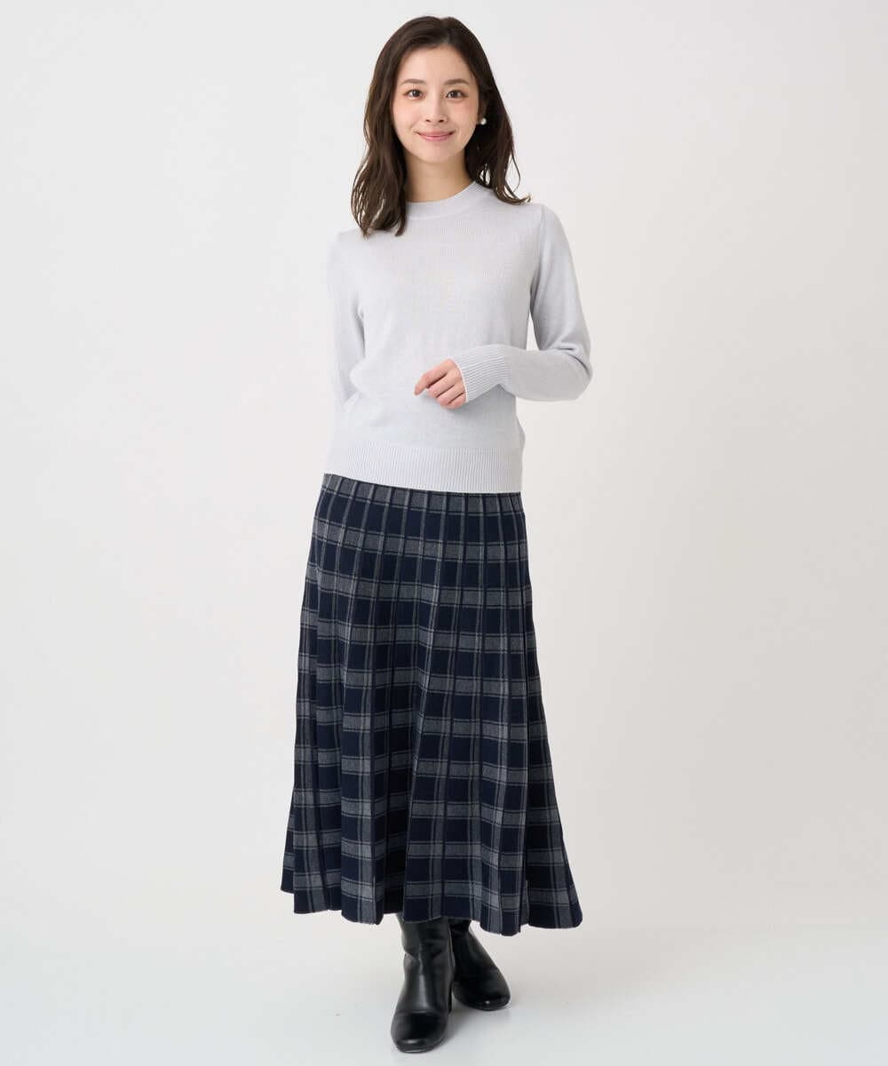 F1FDD63130 MK MICHEL KLEIN(小さいサイズ)(メゾン ドゥ サンク) 【小さいサイズ】キラキラ ラメニットプルオーバー/洗える サーモンオレンジ