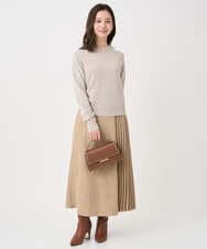 F1FDD63130 MK MICHEL KLEIN(小さいサイズ)(メゾン ドゥ サンク) 【小さいサイズ】キラキラ ラメニットプルオーバー/洗える サーモンオレンジ