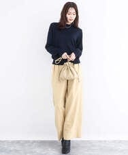 F1FDD63130 MK MICHEL KLEIN(小さいサイズ)(メゾン ドゥ サンク) キラキラ ラメニットプルオーバー/洗える サーモンオレンジ