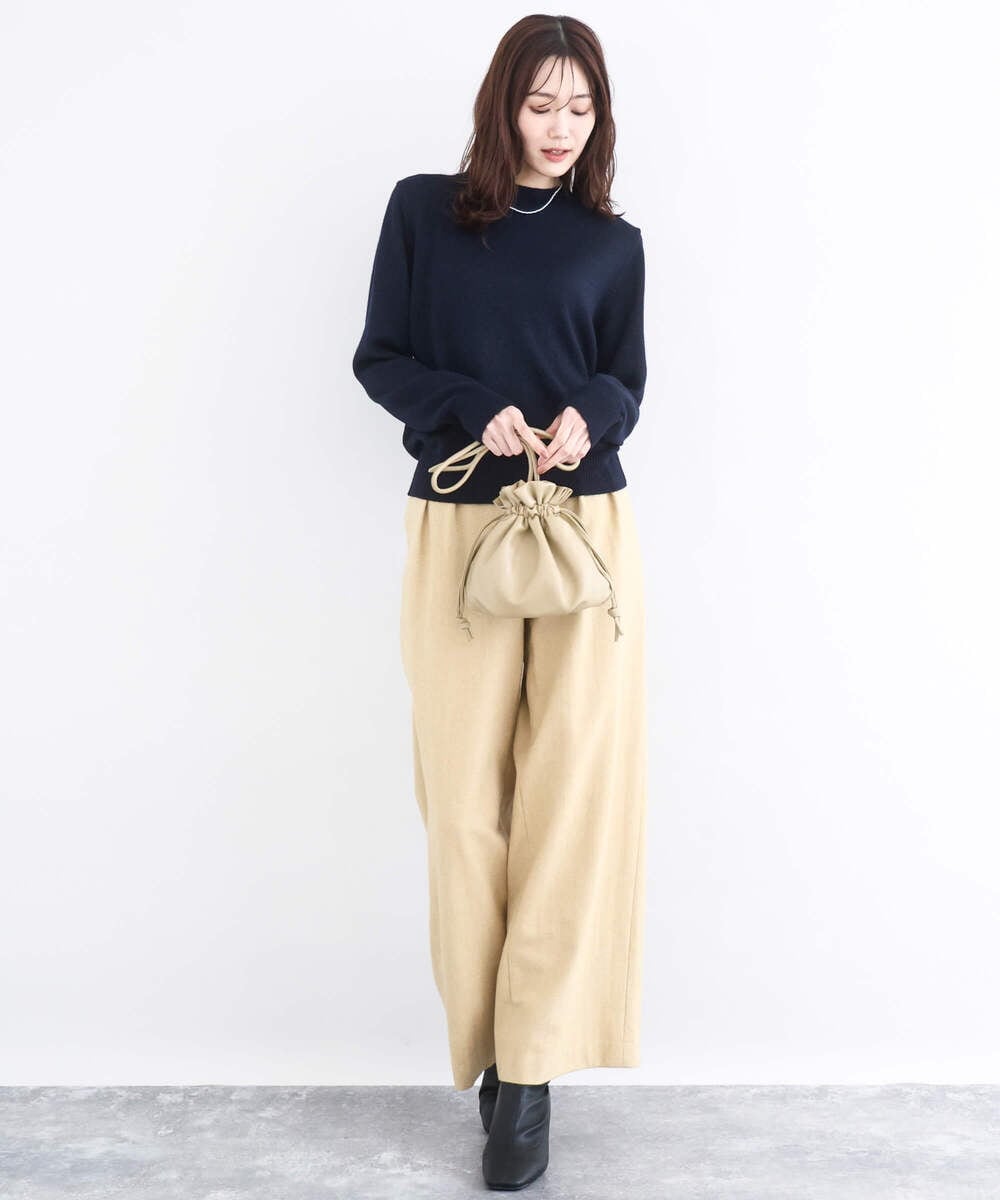 F1FDD63130 MK MICHEL KLEIN(小さいサイズ)(メゾン ドゥ サンク) キラキラ ラメニットプルオーバー/洗える サーモンオレンジ