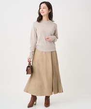 F1FDD63130 MK MICHEL KLEIN(小さいサイズ)(メゾン ドゥ サンク) 【小さいサイズ】キラキラ ラメニットプルオーバー/洗える サーモンオレンジ