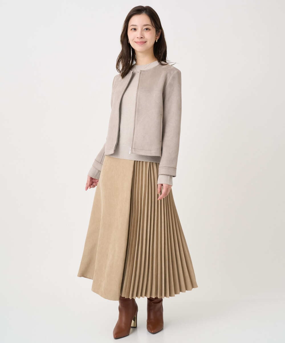 F1FDD63130 MK MICHEL KLEIN(小さいサイズ)(メゾン ドゥ サンク) 【小さいサイズ】キラキラ ラメニットプルオーバー/洗える サーモンオレンジ