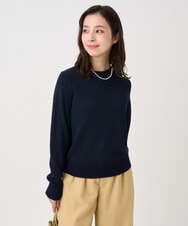 F1FDD63130 MK MICHEL KLEIN(小さいサイズ)(メゾン ドゥ サンク) 【小さいサイズ】キラキラ ラメニットプルオーバー/洗える サーモンオレンジ