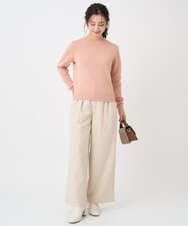 F1FDD63130 MK MICHEL KLEIN(小さいサイズ)(メゾン ドゥ サンク) 【小さいサイズ】キラキラ ラメニットプルオーバー/洗える サーモンオレンジ