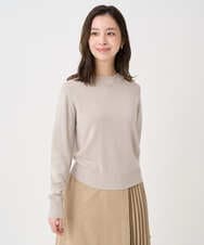 F1FDD63130 MK MICHEL KLEIN(小さいサイズ)(メゾン ドゥ サンク) 【小さいサイズ】キラキラ ラメニットプルオーバー/洗える サーモンオレンジ