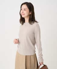 F1FDD63130 MK MICHEL KLEIN(小さいサイズ)(メゾン ドゥ サンク) 【小さいサイズ】キラキラ ラメニットプルオーバー/洗える サーモンオレンジ