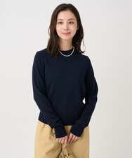 F1FDD63130 MK MICHEL KLEIN(小さいサイズ)(メゾン ドゥ サンク) 【小さいサイズ】キラキラ ラメニットプルオーバー/洗える ネイビー