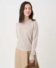 F1FDD63130 MK MICHEL KLEIN(小さいサイズ)(メゾン ドゥ サンク) 【小さいサイズ】キラキラ ラメニットプルオーバー/洗える モカベージュ