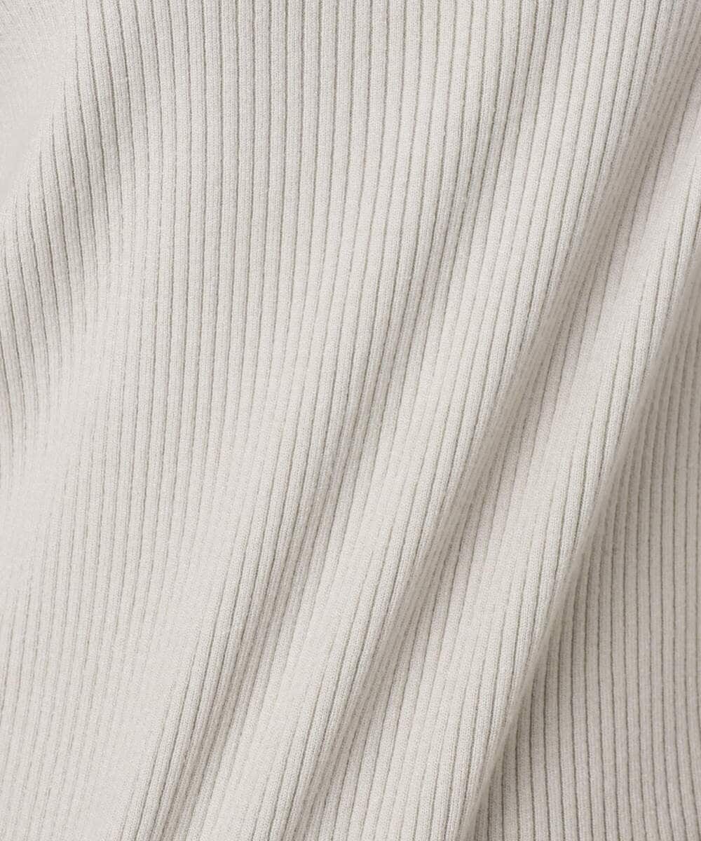 F1FDD64130 MK MICHEL KLEIN(小さいサイズ)(メゾン ドゥ サンク) 千鳥格子柄シフォンレイヤード風ハイゲージニット/洗える ライトブルー