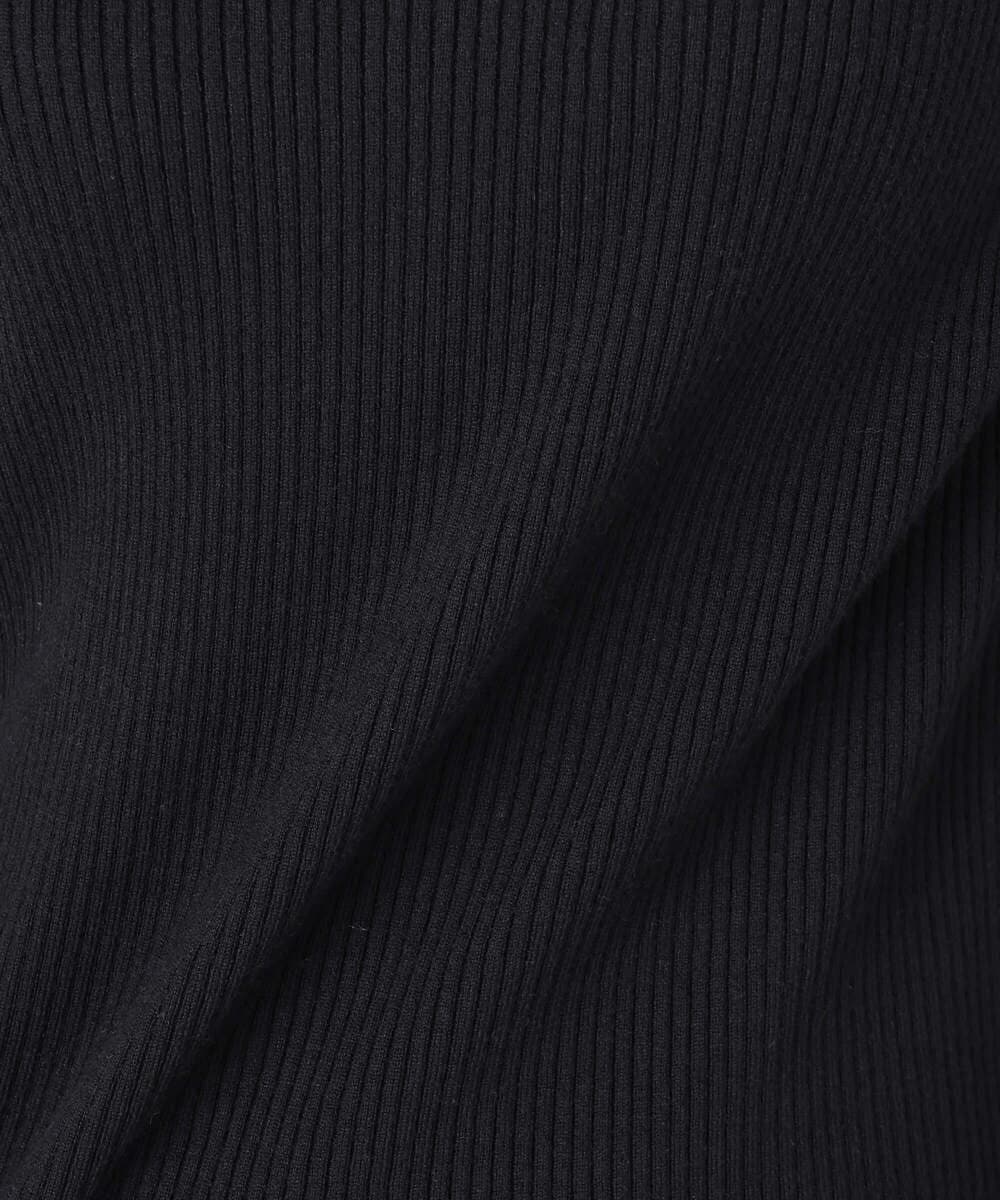 F1FDD64130 MK MICHEL KLEIN(小さいサイズ)(メゾン ドゥ サンク) 千鳥格子柄シフォンレイヤード風ハイゲージニット/洗える ライトブルー