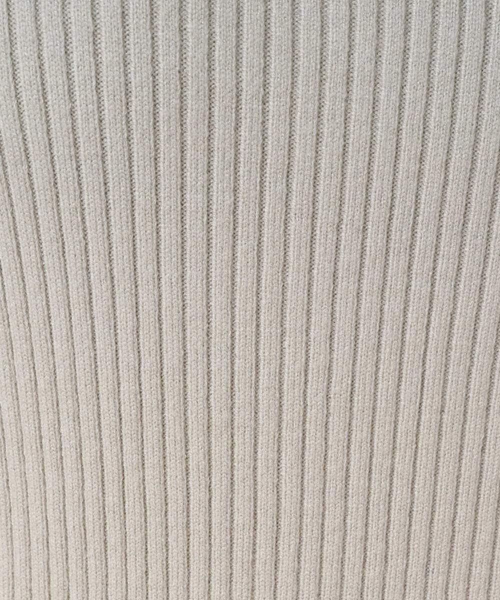 F1FDD64130 MK MICHEL KLEIN(小さいサイズ)(メゾン ドゥ サンク) 【小さいサイズ】千鳥格子柄シフォンレイヤード風ハイゲージニット/洗える ライトグレー