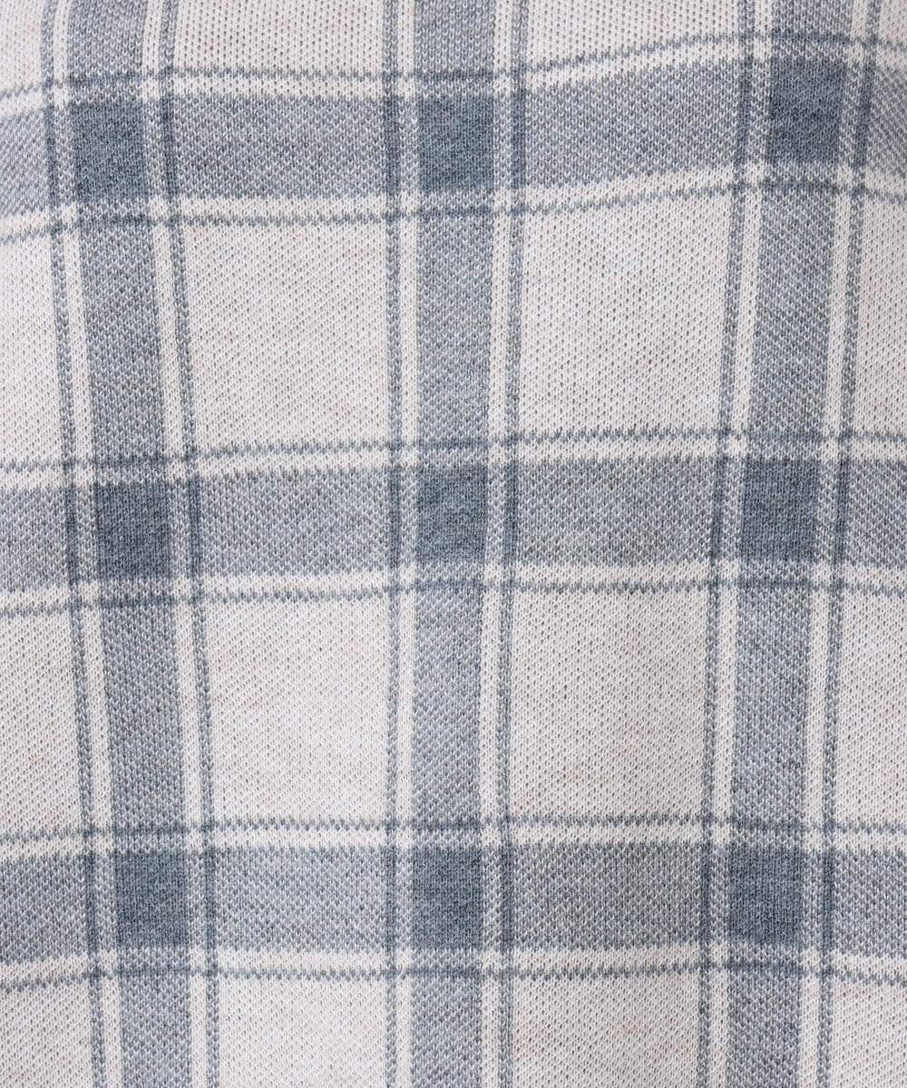 F1FDD67150 MK MICHEL KLEIN(小さいサイズ)(メゾン ドゥ サンク) チェック柄ニットプルオーバー/洗える ネイビー