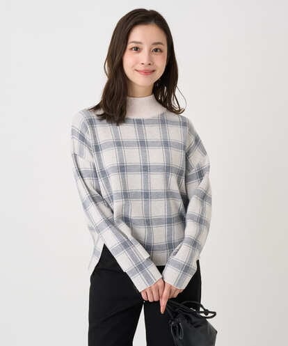 F1FDD67150  【小さいサイズ】チェック柄ニットプルオーバー/洗える