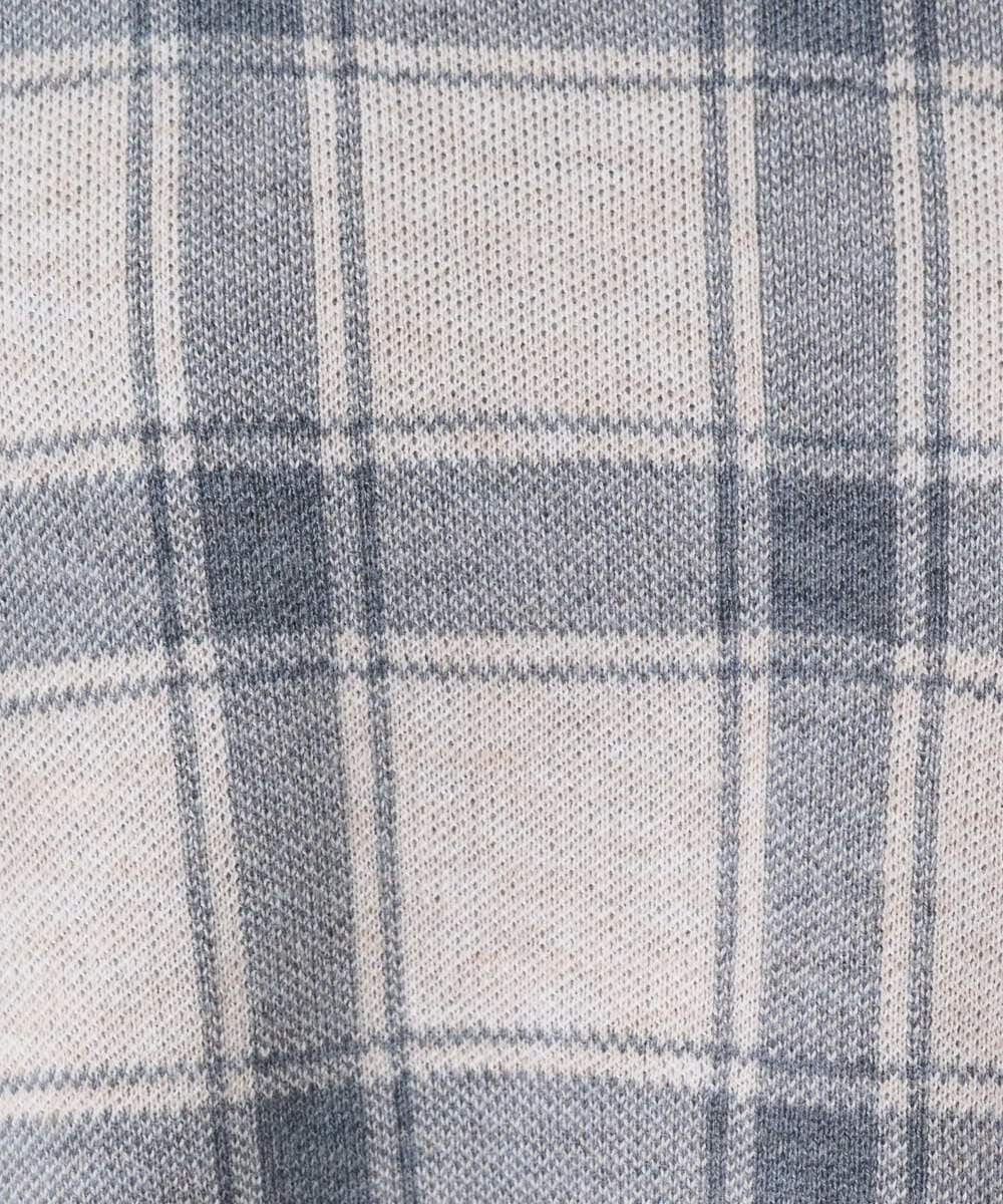 F1FDD67150 MK MICHEL KLEIN(小さいサイズ)(メゾン ドゥ サンク) 【小さいサイズ】チェック柄ニットプルオーバー/洗える ベージュ