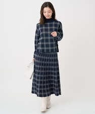 F1FDD67150 MK MICHEL KLEIN(小さいサイズ)(メゾン ドゥ サンク) 【小さいサイズ】チェック柄ニットプルオーバー/洗える ベージュ