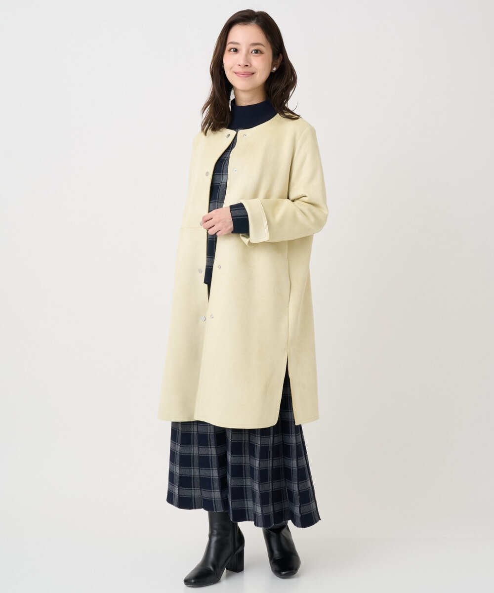 F1FDD67150 MK MICHEL KLEIN(小さいサイズ)(メゾン ドゥ サンク) 【小さいサイズ】チェック柄ニットプルオーバー/洗える ベージュ