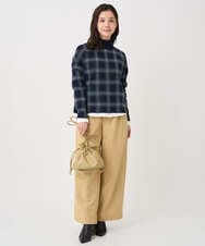 F1FDD67150 MK MICHEL KLEIN(小さいサイズ)(メゾン ドゥ サンク) 【小さいサイズ】チェック柄ニットプルオーバー/洗える ベージュ