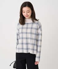 F1FDD67150 MK MICHEL KLEIN(小さいサイズ)(メゾン ドゥ サンク) 【小さいサイズ】チェック柄ニットプルオーバー/洗える ベージュ