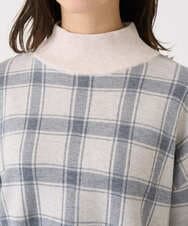 F1FDD67150 MK MICHEL KLEIN(小さいサイズ)(メゾン ドゥ サンク) 【小さいサイズ】チェック柄ニットプルオーバー/洗える ベージュ