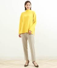 F1FDS01150 MK MICHEL KLEIN(小さいサイズ)(メゾン ドゥ サンク) 【小さいサイズ】ワイドリブチュニック丈ニット/洗える ピンク