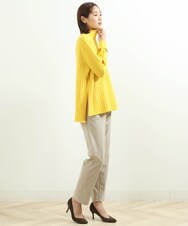 F1FDS01150 MK MICHEL KLEIN(小さいサイズ)(メゾン ドゥ サンク) 【小さいサイズ】ワイドリブチュニック丈ニット/洗える ピンク