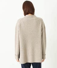 F1FDS01150 MK MICHEL KLEIN(小さいサイズ)(メゾン ドゥ サンク) 【小さいサイズ】ワイドリブチュニック丈ニット/洗える ピンク