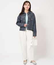 F1FFA22150 MK MICHEL KLEIN(小さいサイズ)(メゾン ドゥ サンク) 【小さいサイズ】ミックスカラーヤーンニット/洗える ブルー