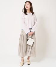 F1FFA22150 MK MICHEL KLEIN(小さいサイズ)(メゾン ドゥ サンク) 【小さいサイズ】ミックスカラーヤーンニット/洗える ブルー
