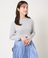 F1FFA23120 MK MICHEL KLEIN(小さいサイズ)(メゾン ドゥ サンク) 【小さいサイズ】ラメボーダーシアー切替えリブニット/洗える ホワイト