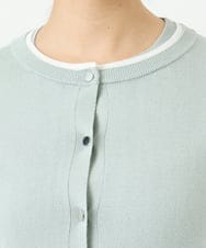 F1FFD20170 MK MICHEL KLEIN(小さいサイズ)(メゾン ドゥ サンク) 【小さいサイズ】配色デザインカラーニットアンサンブル/洗える ミント