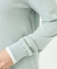 F1FFD20170 MK MICHEL KLEIN(小さいサイズ)(メゾン ドゥ サンク) 【小さいサイズ】配色デザインカラーニットアンサンブル/洗える ミント