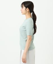 F1FFD20170 MK MICHEL KLEIN(小さいサイズ)(メゾン ドゥ サンク) 【小さいサイズ】配色デザインカラーニットアンサンブル/洗える ミント