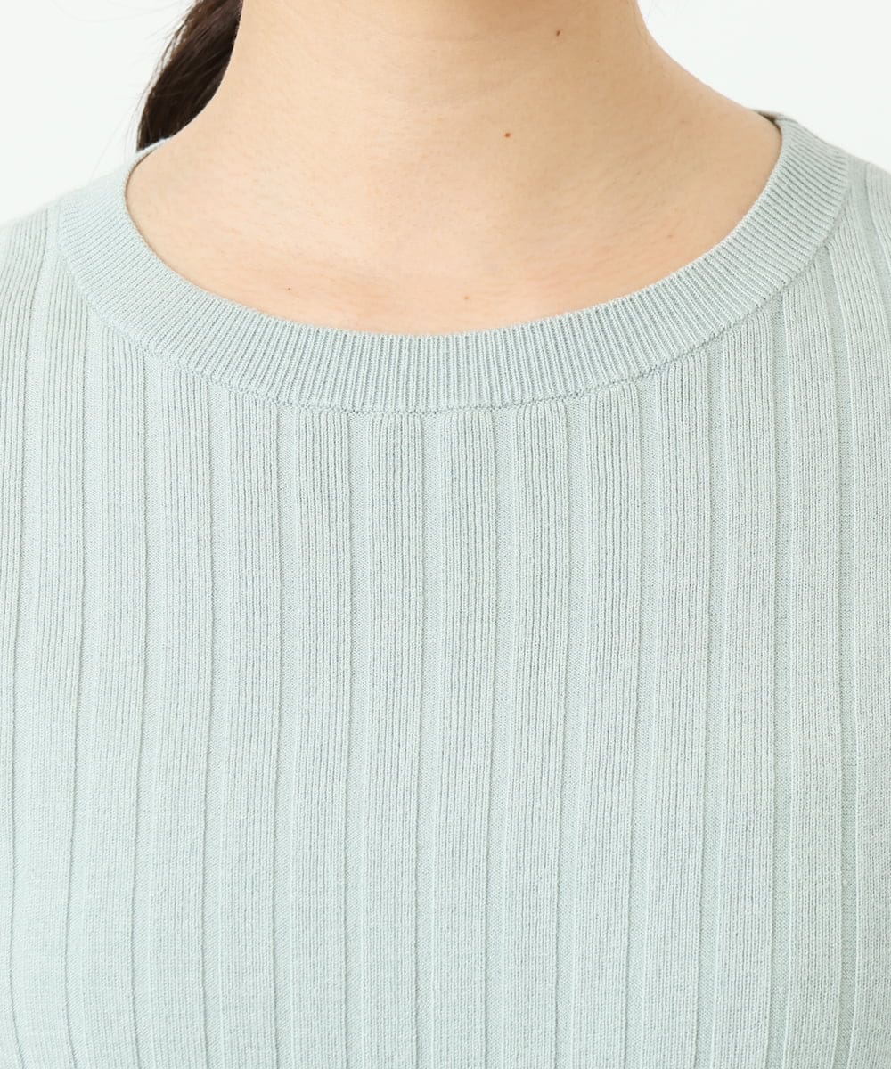 F1FFD20170 MK MICHEL KLEIN(小さいサイズ)(メゾン ドゥ サンク) 【小さいサイズ】配色デザインカラーニットアンサンブル/洗える ミント