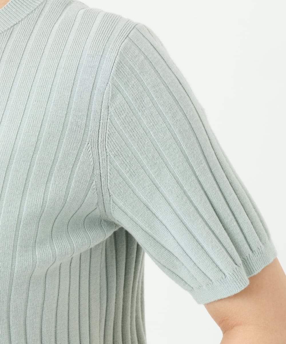 F1FFD20170 MK MICHEL KLEIN(小さいサイズ)(メゾン ドゥ サンク) 【小さいサイズ】配色デザインカラーニットアンサンブル/洗える ミント