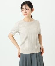 F1FFD20170 MK MICHEL KLEIN(小さいサイズ)(メゾン ドゥ サンク) 【小さいサイズ】配色デザインカラーニットアンサンブル/洗える ミント