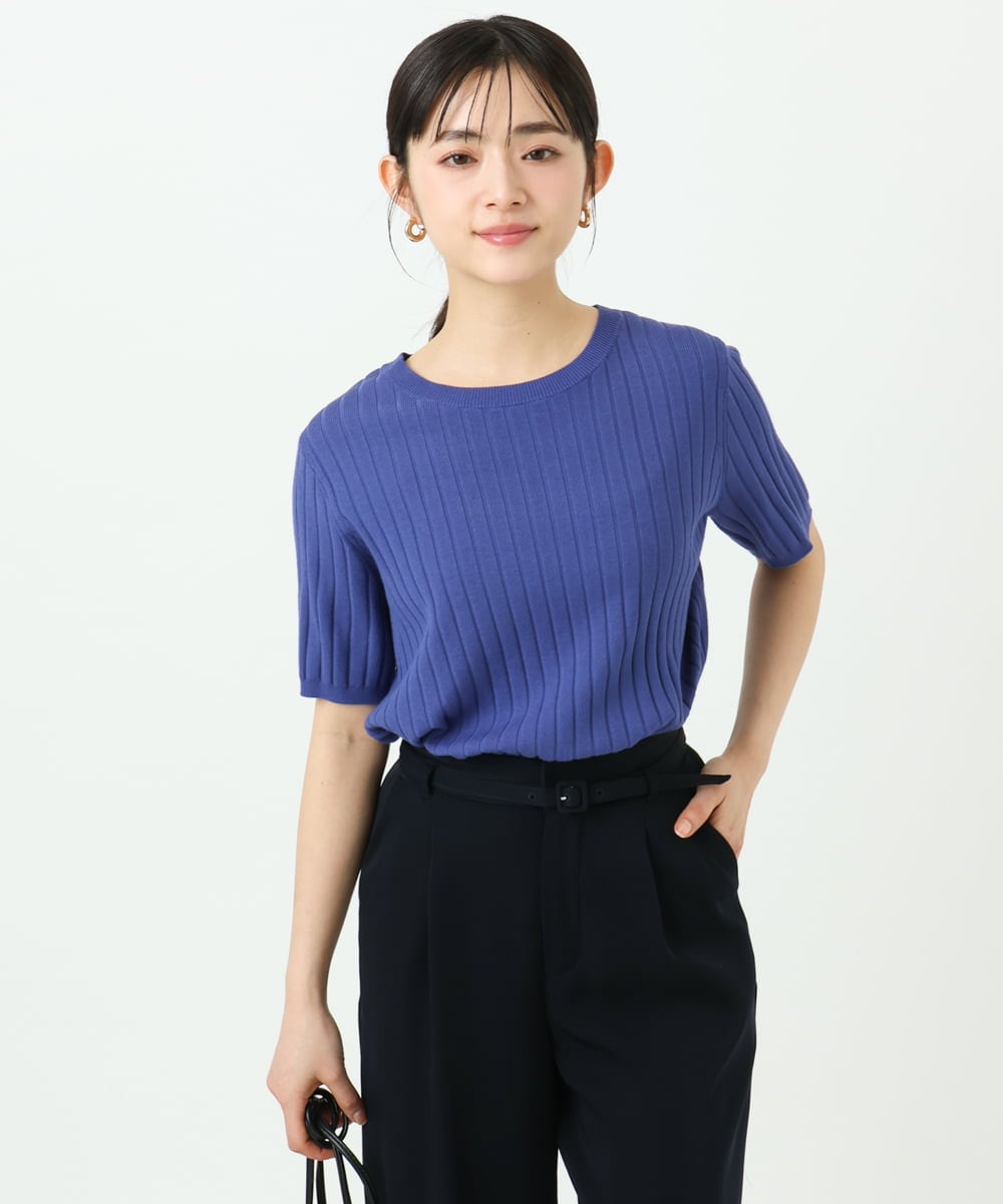 F1FFD20170 MK MICHEL KLEIN(小さいサイズ)(メゾン ドゥ サンク) 【小さいサイズ】配色デザインカラーニットアンサンブル/洗える ミント