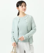 F1FFD20170 MK MICHEL KLEIN(小さいサイズ)(メゾン ドゥ サンク) 【小さいサイズ】配色デザインカラーニットアンサンブル/洗える ミント