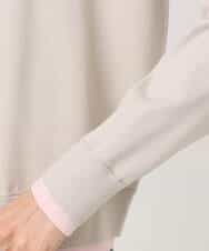 F1FFD20170 MK MICHEL KLEIN(小さいサイズ)(メゾン ドゥ サンク) 【小さいサイズ】配色デザインカラーニットアンサンブル/洗える グレージュ