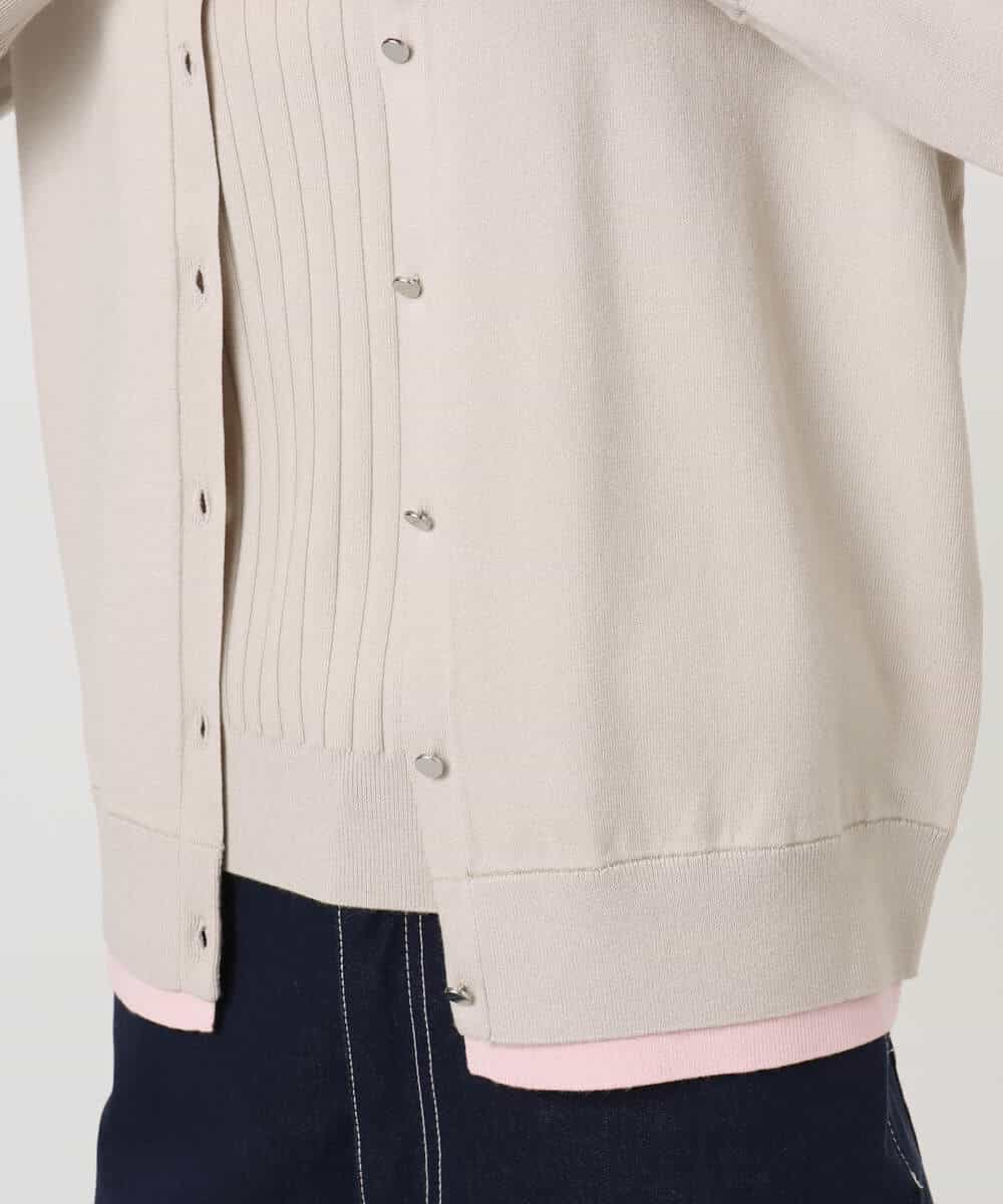 F1FFD20170 MK MICHEL KLEIN(小さいサイズ)(メゾン ドゥ サンク) 【小さいサイズ】配色デザインカラーニットアンサンブル/洗える グレージュ