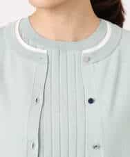 F1FFD20170 MK MICHEL KLEIN(小さいサイズ)(メゾン ドゥ サンク) 【小さいサイズ】配色デザインカラーニットアンサンブル/洗える グレージュ