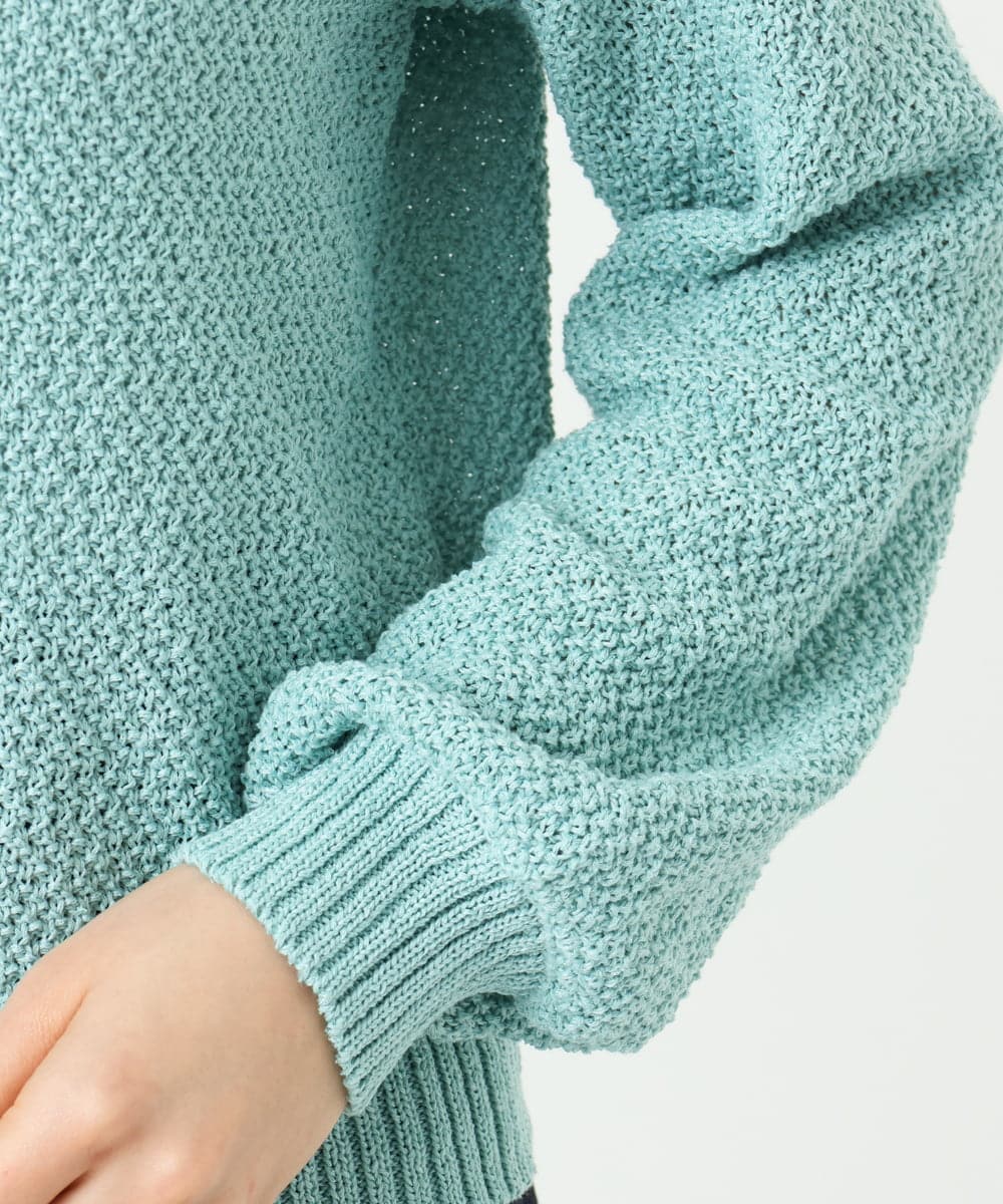 F1FFD23140 MK MICHEL KLEIN(小さいサイズ)(メゾン ドゥ サンク) 【小さいサイズ】鹿の子編みニット/洗える ミントグリーン