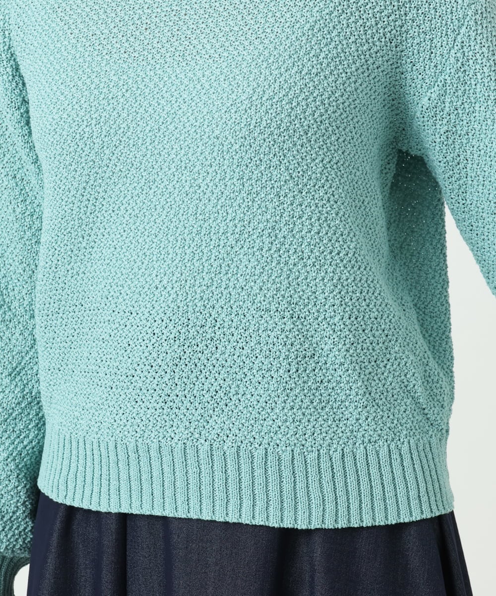 F1FFD23140 MK MICHEL KLEIN(小さいサイズ)(メゾン ドゥ サンク) 【小さいサイズ】鹿の子編みニット/洗える ミントグリーン