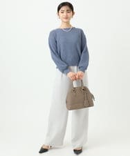 F1FFD23140 MK MICHEL KLEIN(小さいサイズ)(メゾン ドゥ サンク) 【小さいサイズ】鹿の子編みニット/洗える ミントグリーン