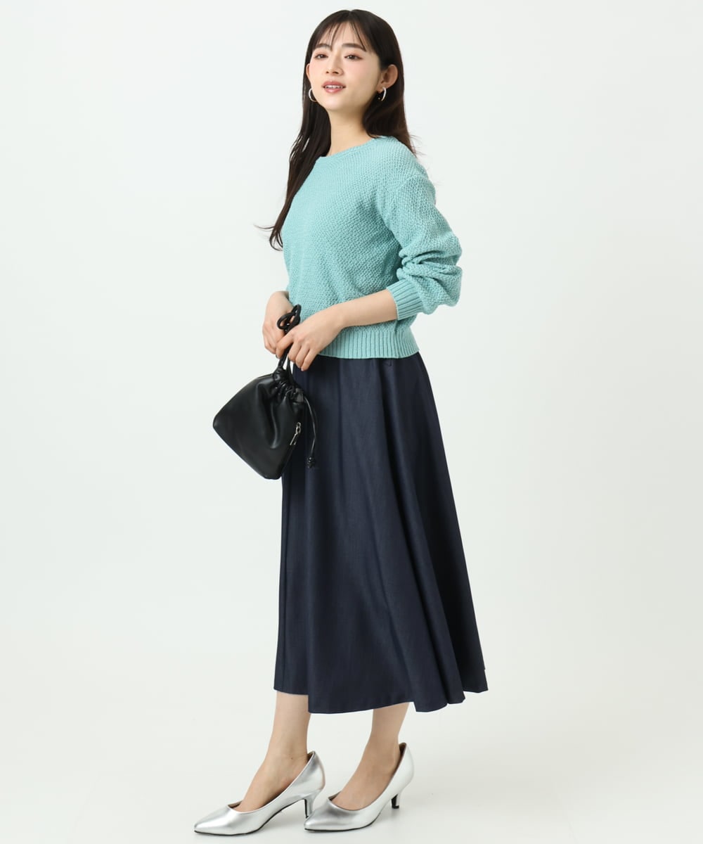 F1FFD23140 MK MICHEL KLEIN(小さいサイズ)(メゾン ドゥ サンク) 【小さいサイズ】鹿の子編みニット/洗える ミントグリーン